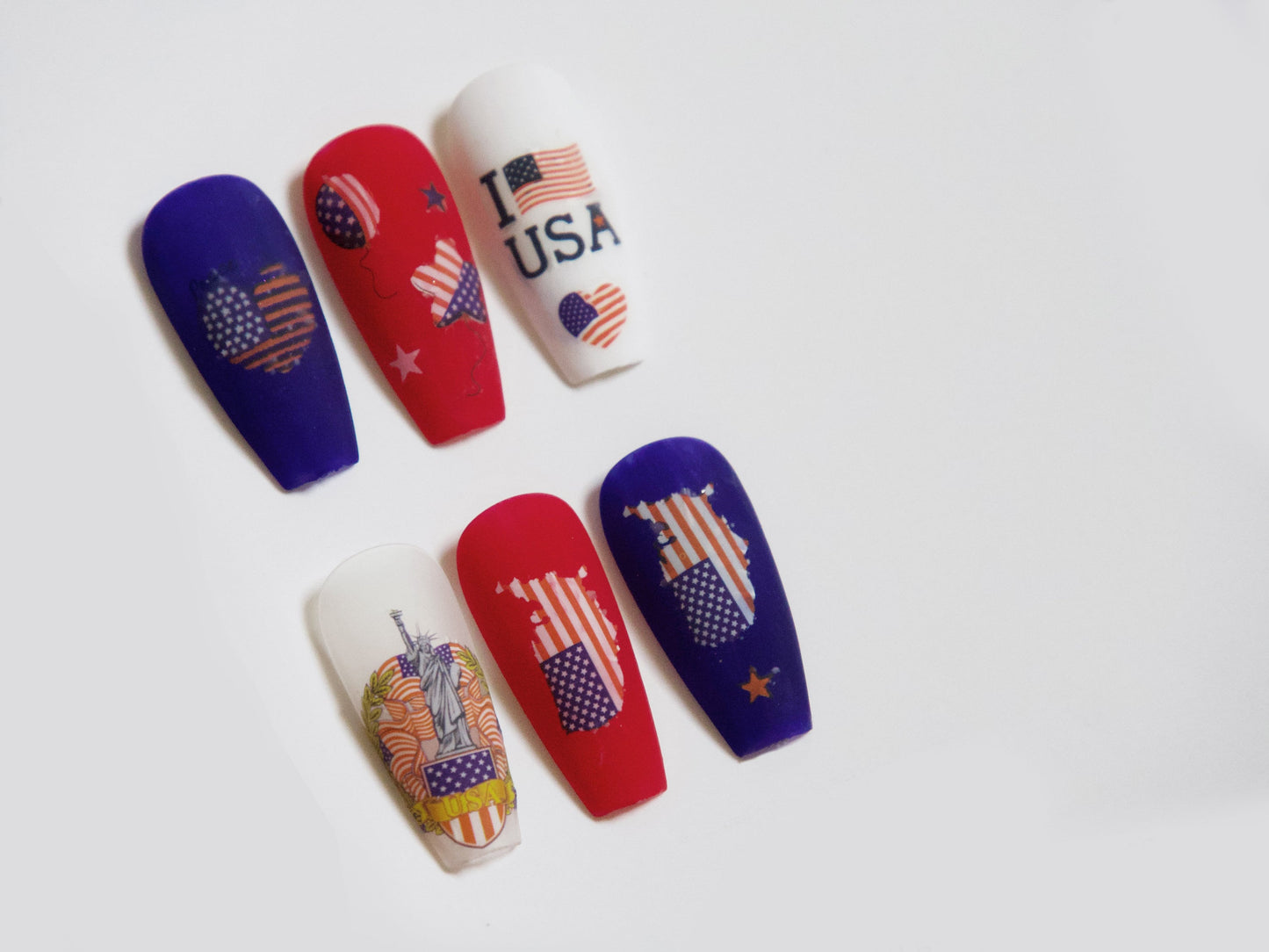 Fourth of July 4pcs USA Flag nail sticker/United States Nails Art Stickers Decals/ Independence Day I Love America Memorial Day Sticker