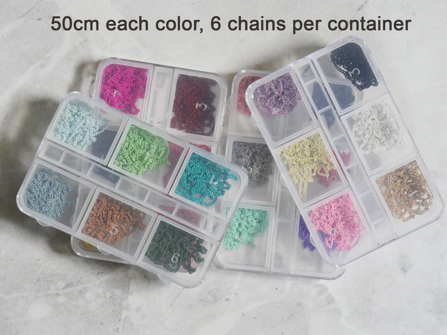 Metallic Steel Chain Punk Style for 3D Nail/ Multi color Creative Nail supply and Crafts Making/ Nail Chains Decals 6x50cm