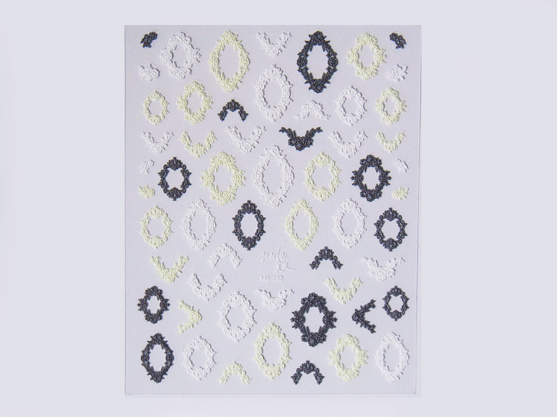 Micro-engraved Lace Photo Frame Sticker Nail Art