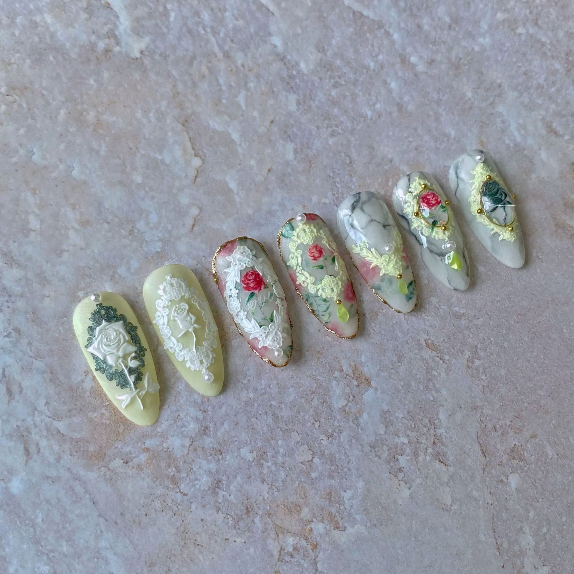 Micro-engraved Lace Photo Frame Sticker Nail Art