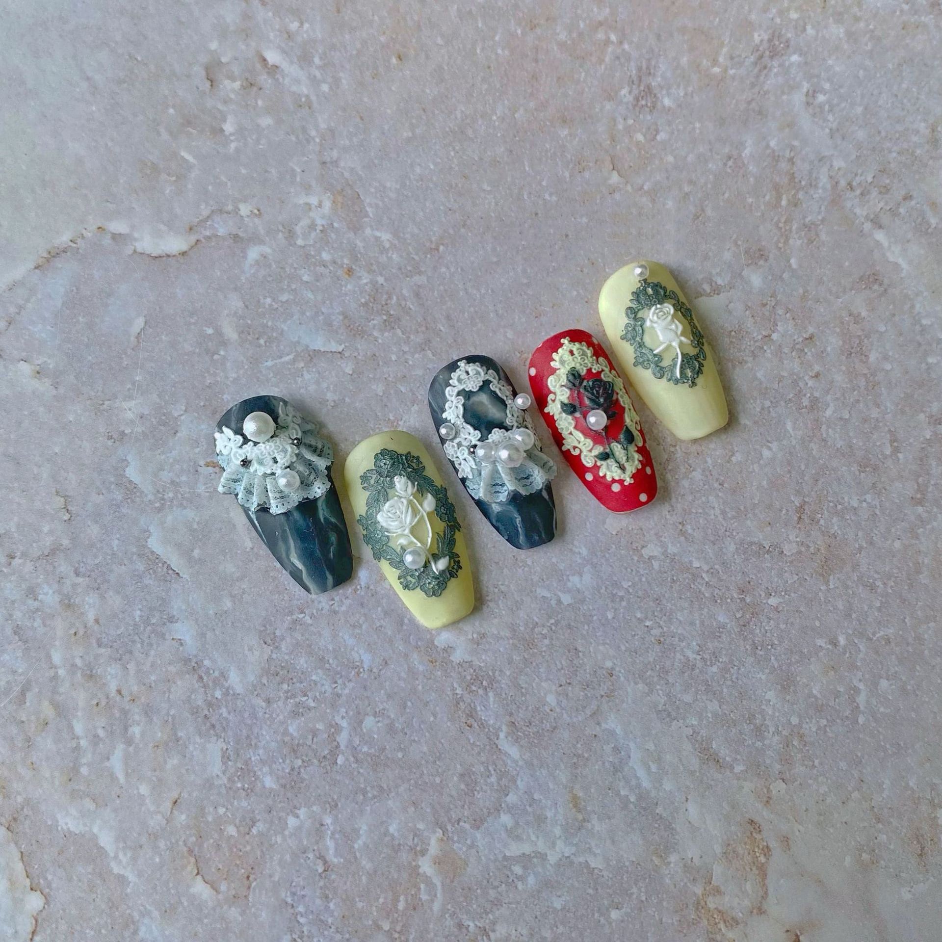 Micro-engraved Lace Photo Frame Sticker Nail Art