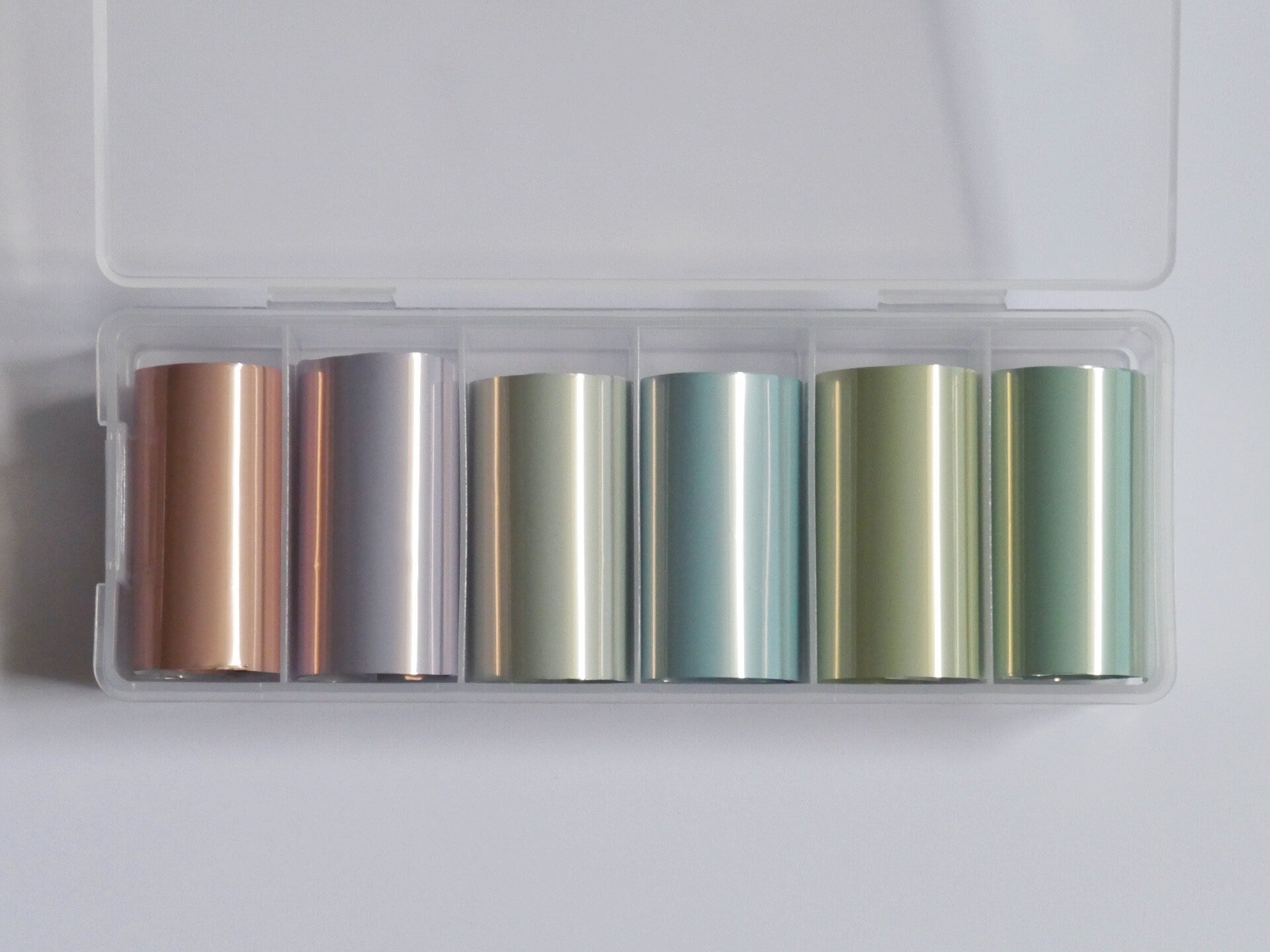 6pcs Pearly Silk Nail Foils Paper/ Mermaid Pastel Pearlcent Metallic Color Transfer Foil Nail Art Decal/ Mirror Glossy