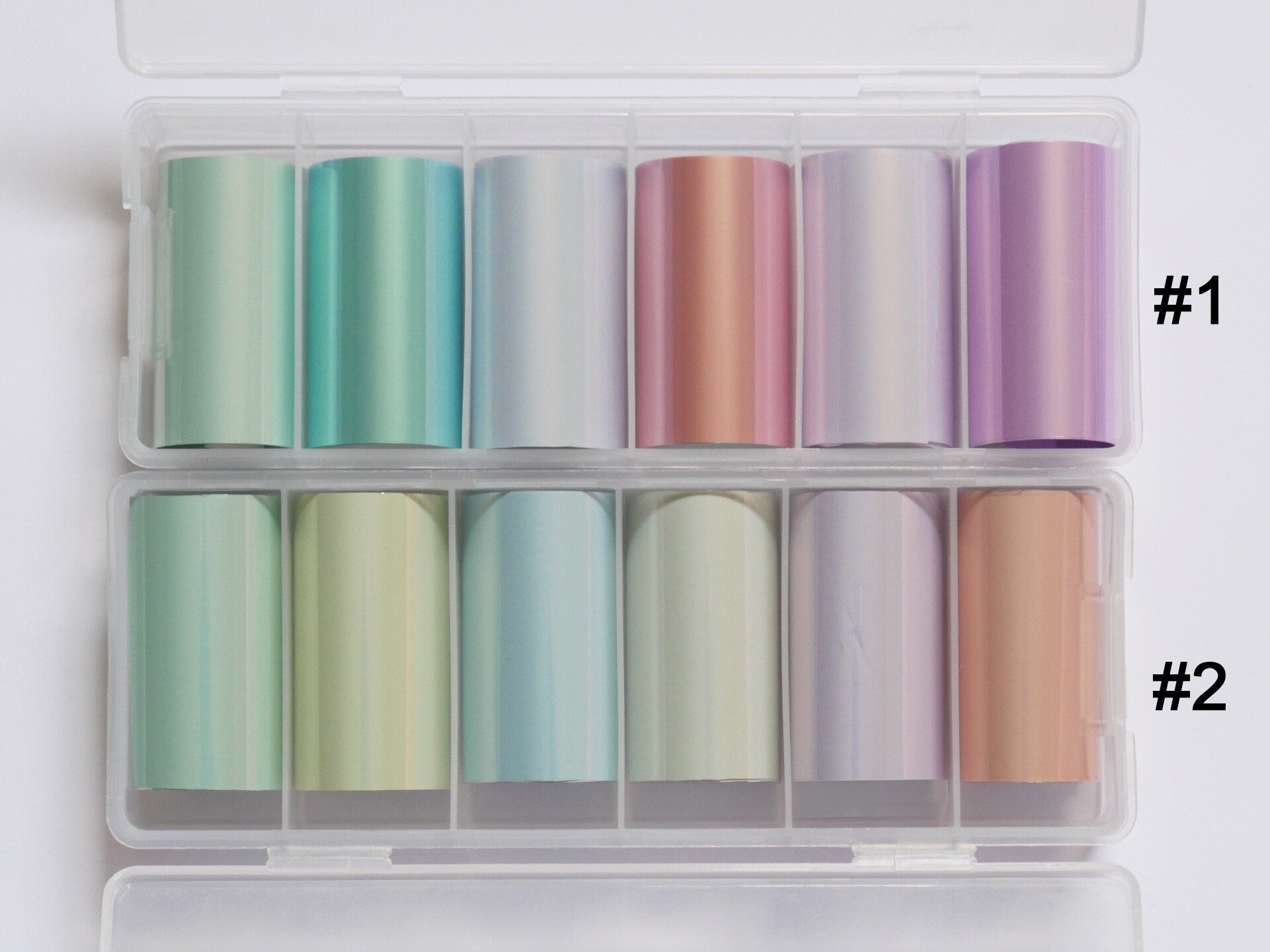6pcs Pearly Silk Nail Foils Paper/ Mermaid Pastel Pearlcent Metallic Color Transfer Foil Nail Art Decal/ Mirror Glossy