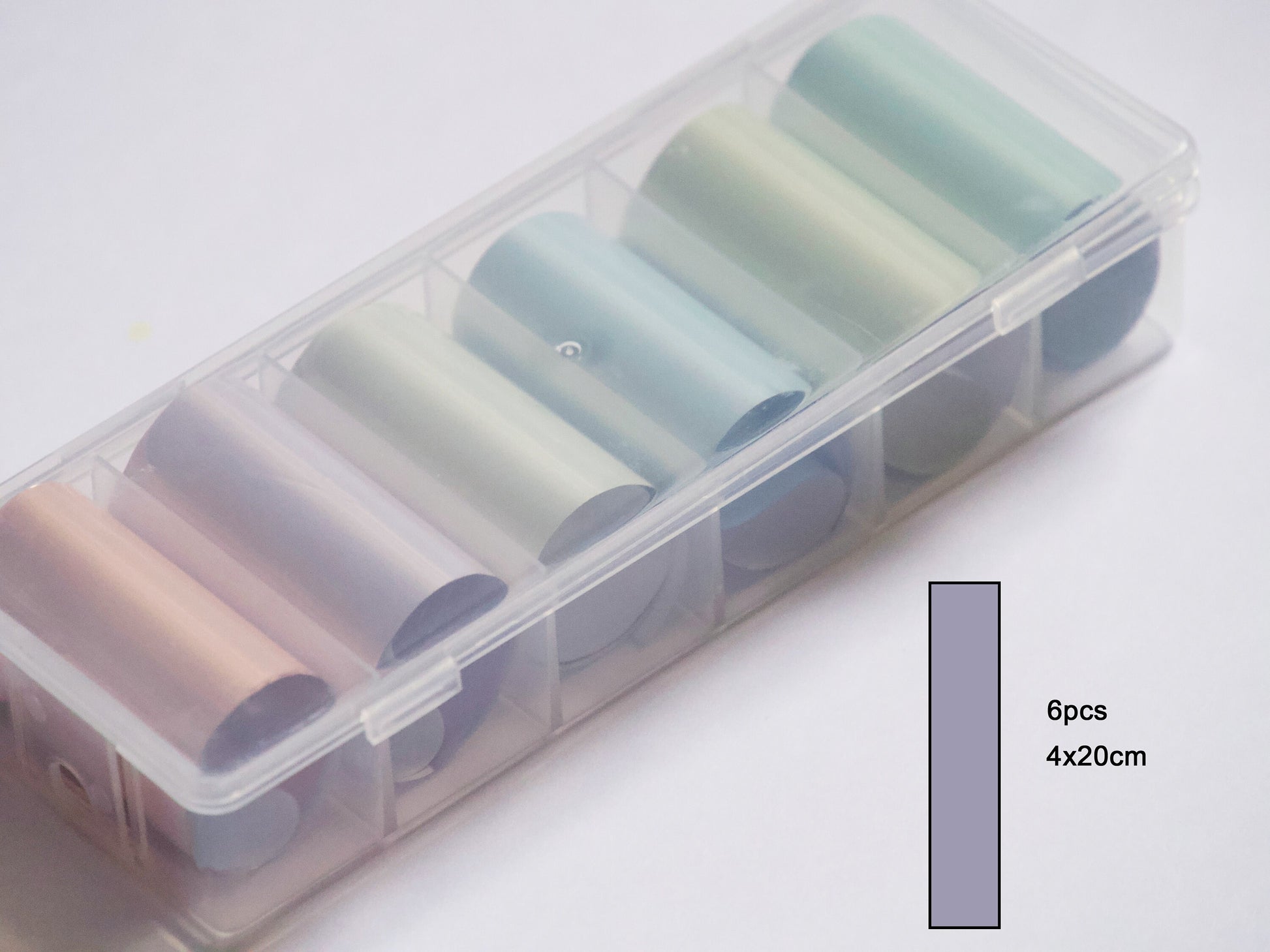 6pcs Pearly Silk Nail Foils Paper/ Mermaid Pastel Pearlcent Metallic Color Transfer Foil Nail Art Decal/ Mirror Glossy