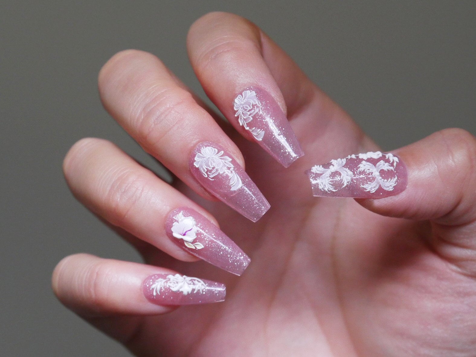 5D Flower Garden Series Embossed nail sticker/Peel off 3D Floral Nail adhesive/ Rose Sakura Lace Lily Better no Hand painted Easy Nail art