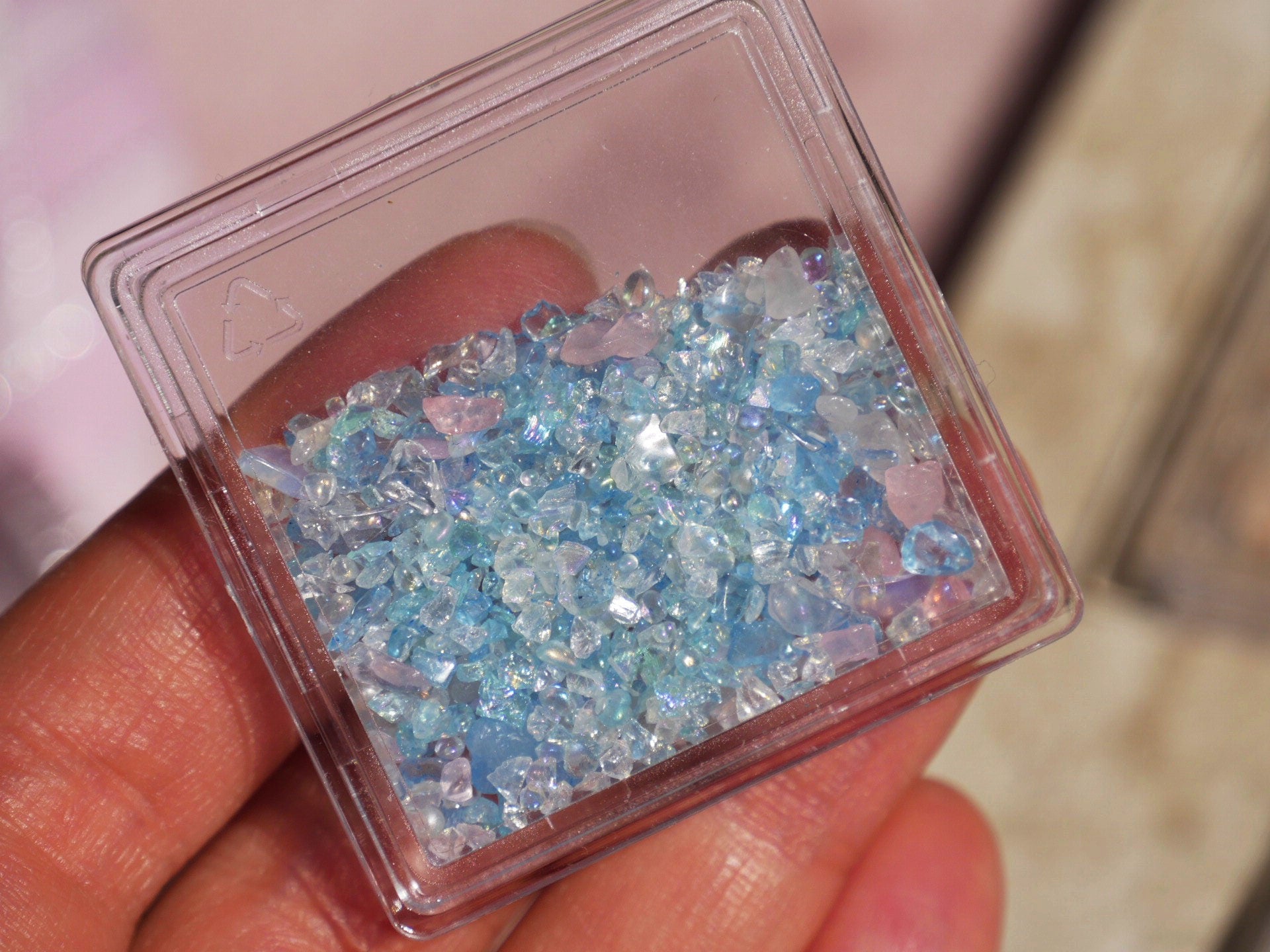 Irregular Glacier Starlight Crushed Stone/ Icy Quartz Stones Gems Nail Decal/ Raw Crystal Rocks Stone Charm Amethyst Supply