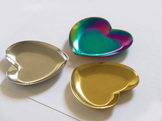 Heart shaped Stainless Steel Trims Jewelry Tray