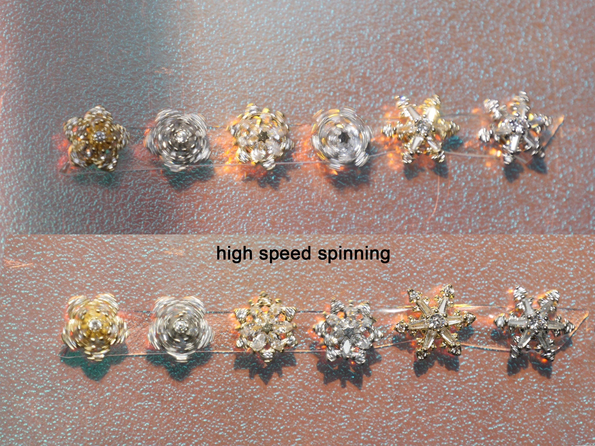 Premium Spinner Nail Jewelry/ Exquisite Flower Snow Flake Fast Speed Rotating Nail Decal/ Spinning nail deco 3D Spinning Crystal decoration