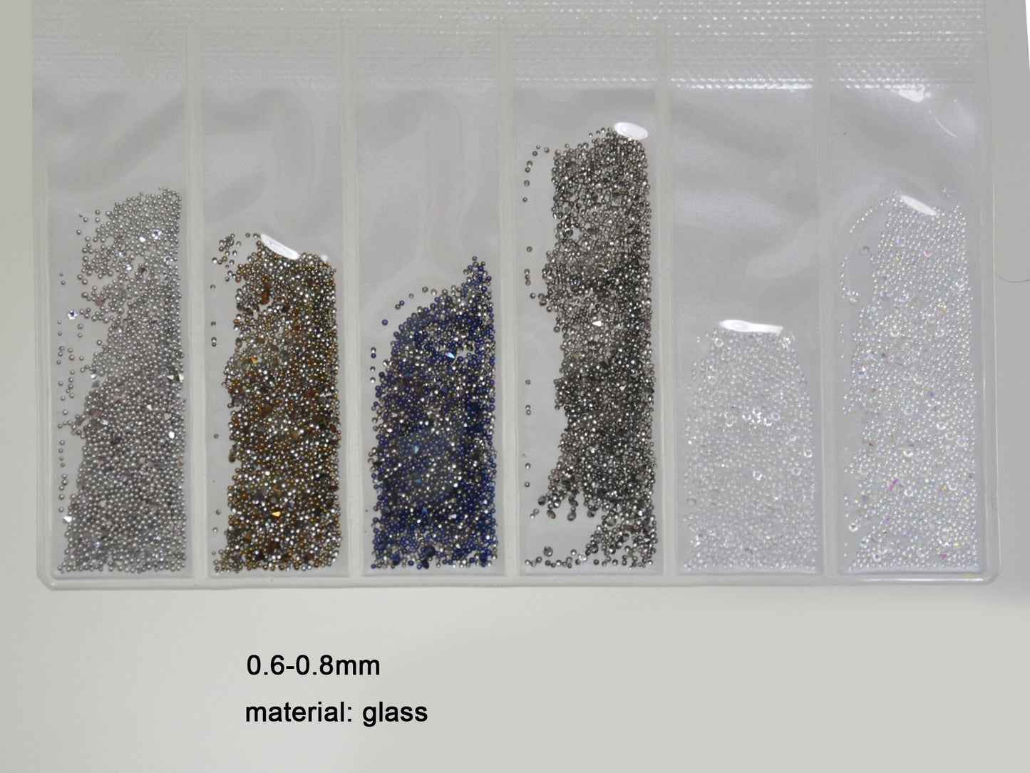 Super Tiny Glass Caviar Beads for Nails/ Clear Silver Nail Microbeads/ Mixed caviars for Crafts DIY Decal Supply 0.6-0.8mm