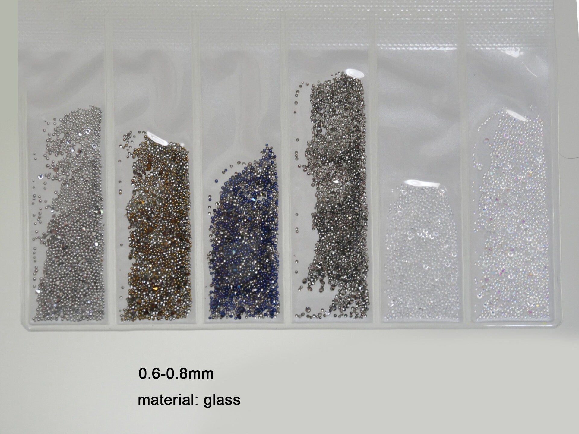 Super Tiny Glass Caviar Beads for Nails/ Clear Silver Nail Microbeads/ Mixed caviars for Crafts DIY Decal Supply 0.6-0.8mm