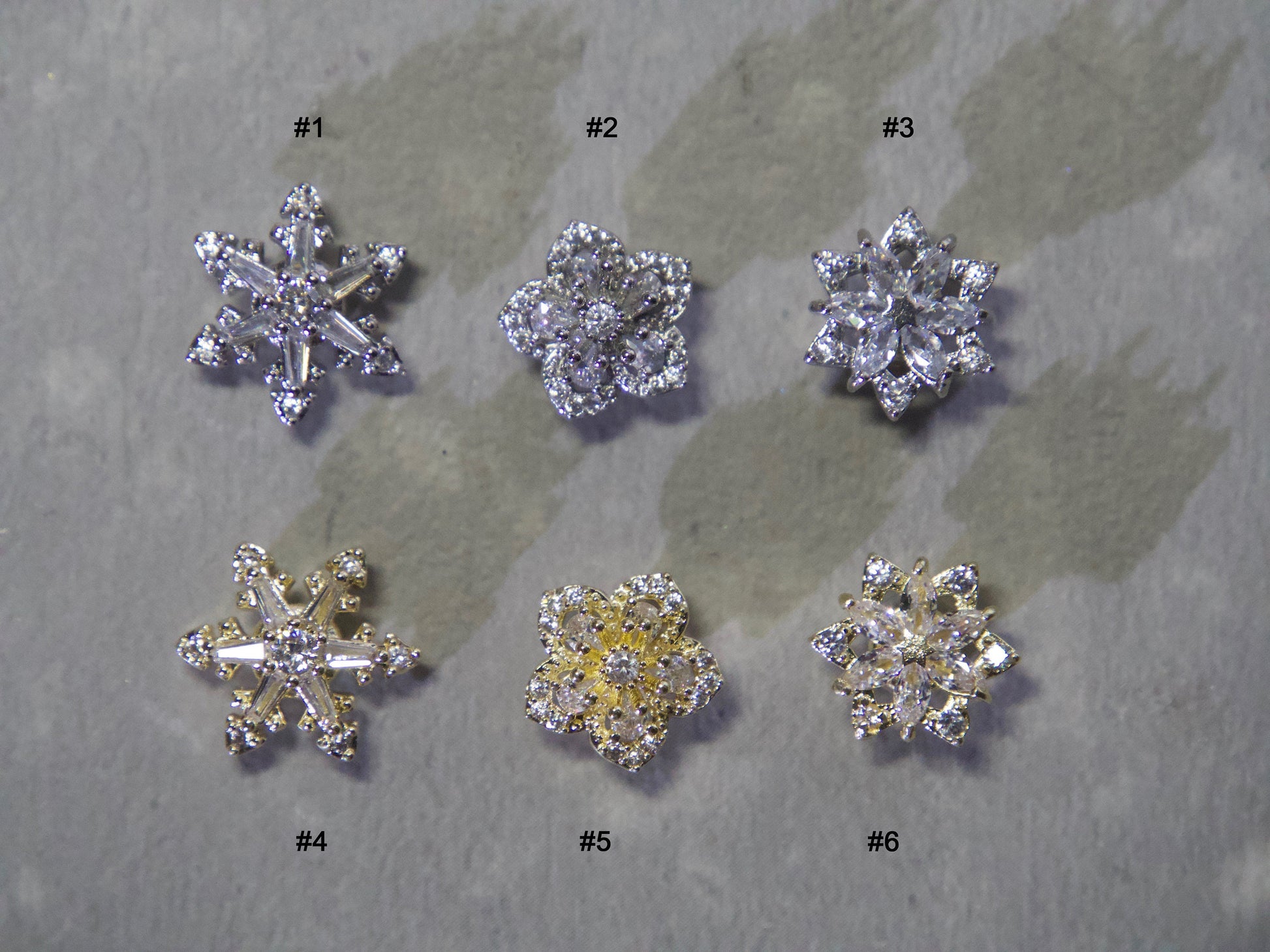 Premium Spinner Nail Jewelry/ Exquisite Flower Snow Flake Fast Speed Rotating Nail Decal/ Spinning nail deco 3D Spinning Crystal decoration