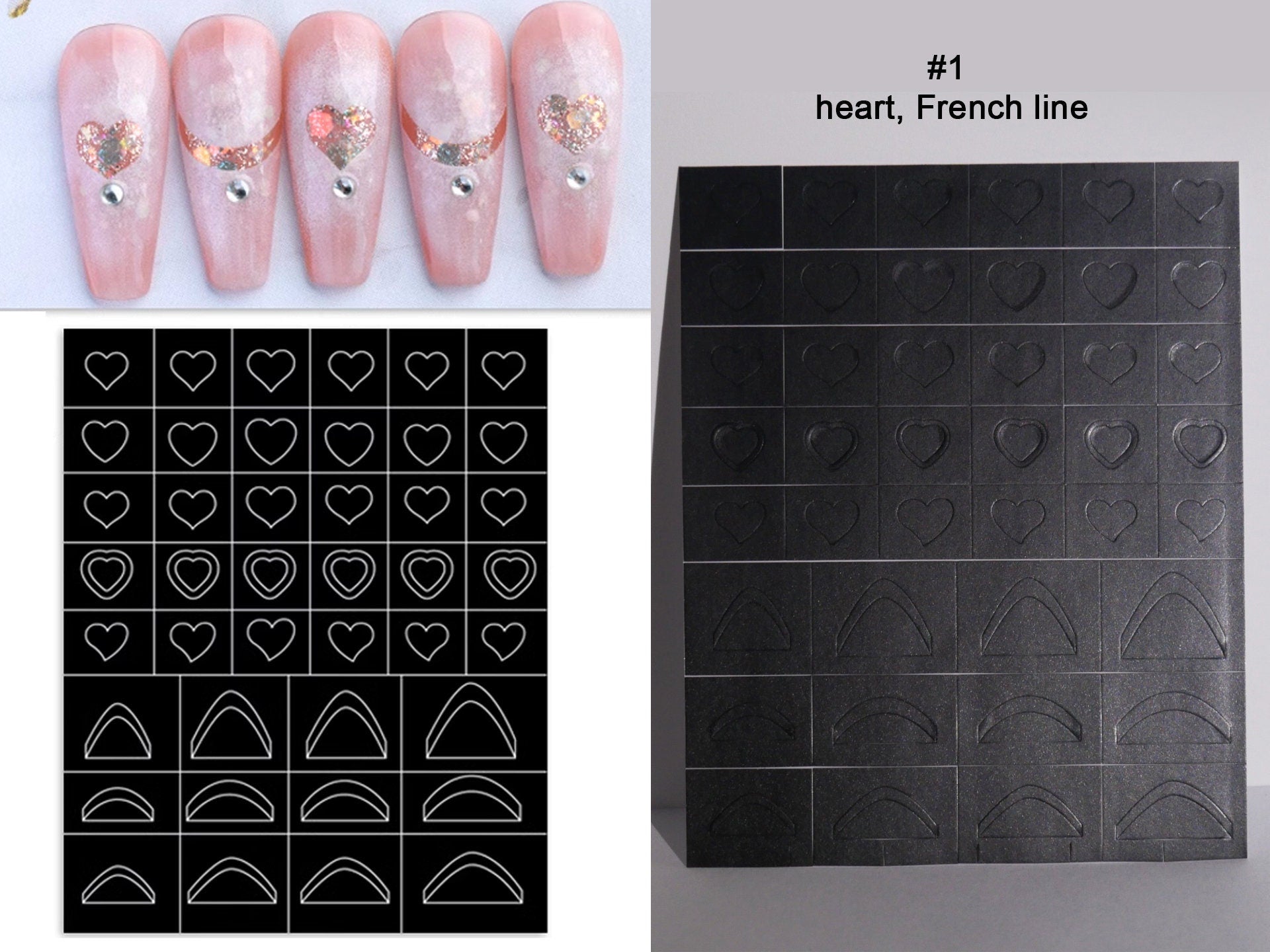 Gradient Hollowed Nail Template Sticker/ Air Brush Free Butterfly Star Cloud Cross Hollow Nail Art Stickers Decals Color Filling Guide