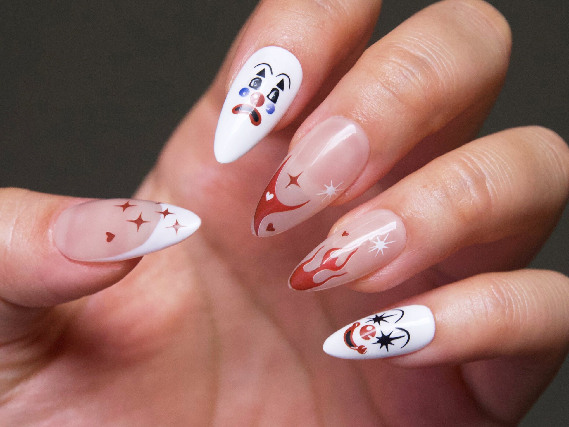 Spooky Clown Face Halloween Nail Sticker