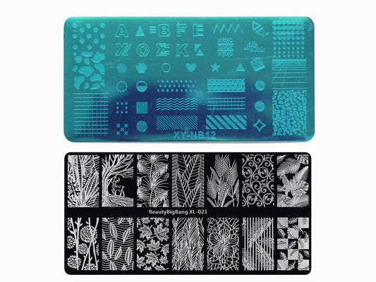Greens Plants & Shapes Nail Art Stamping Plates/ Plaids Stamps Image Plates Manicure Nail Designs DIY/ Stamping Templates
