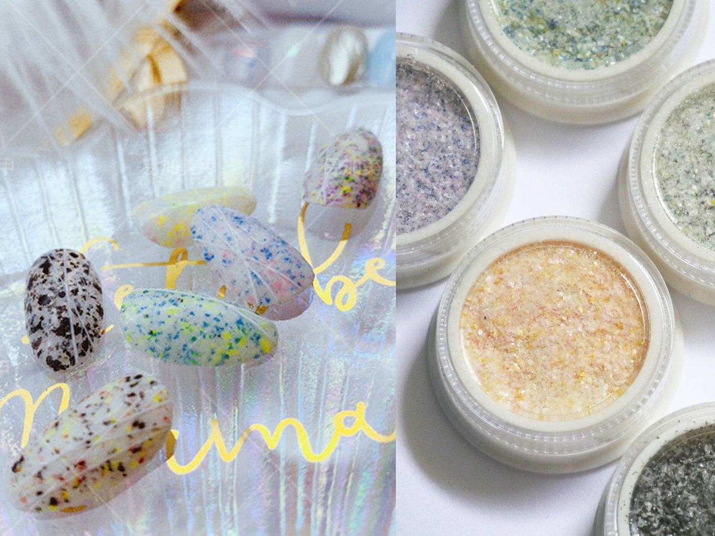 Marble Chalk Nail Powder Glitter