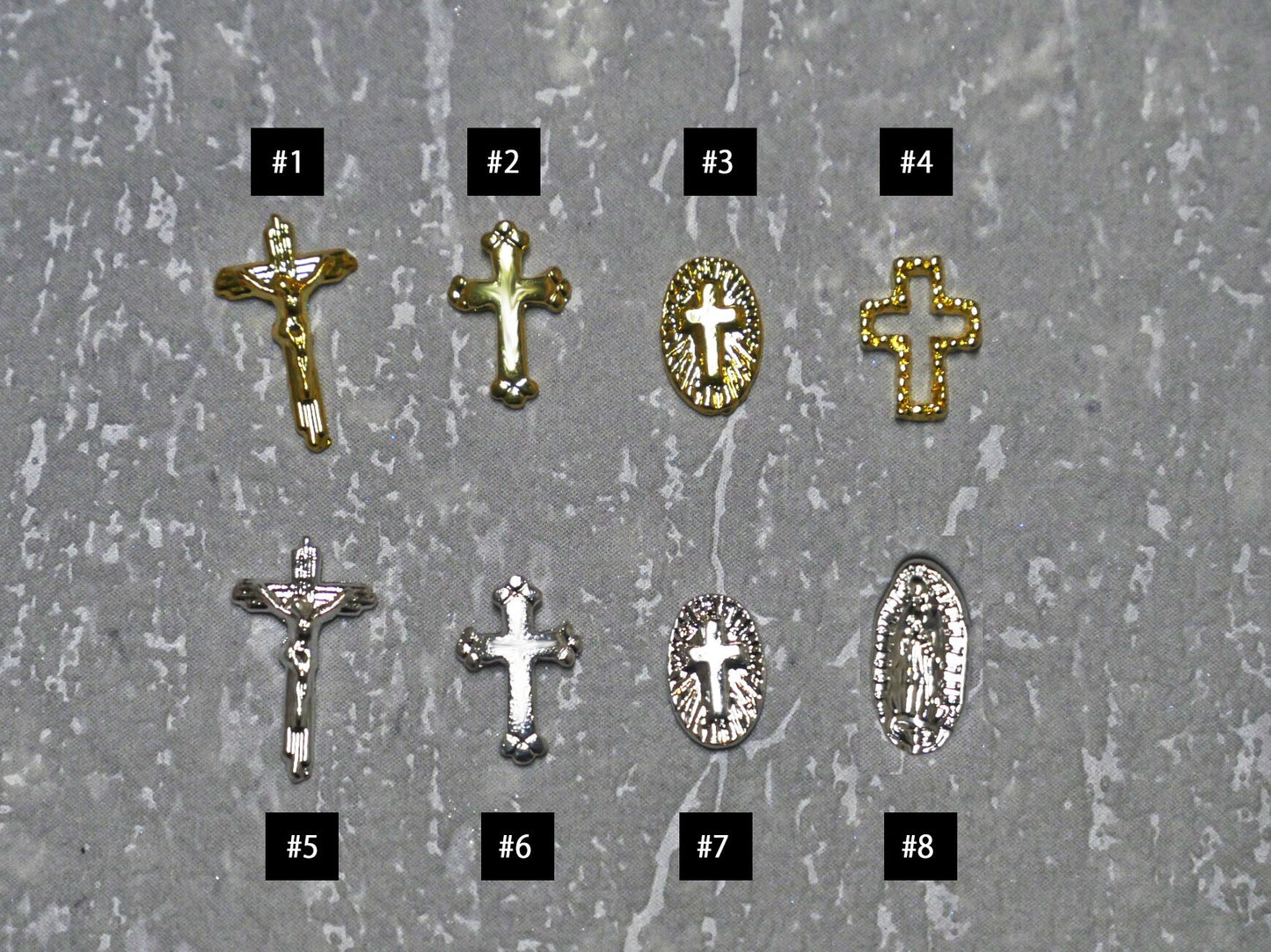5pcs Cross Crucifix Nail Decal
