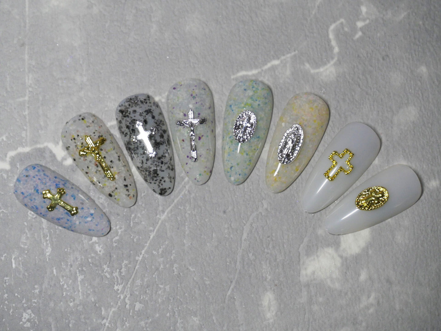 5pcs Cross Crucifix Nail Decal