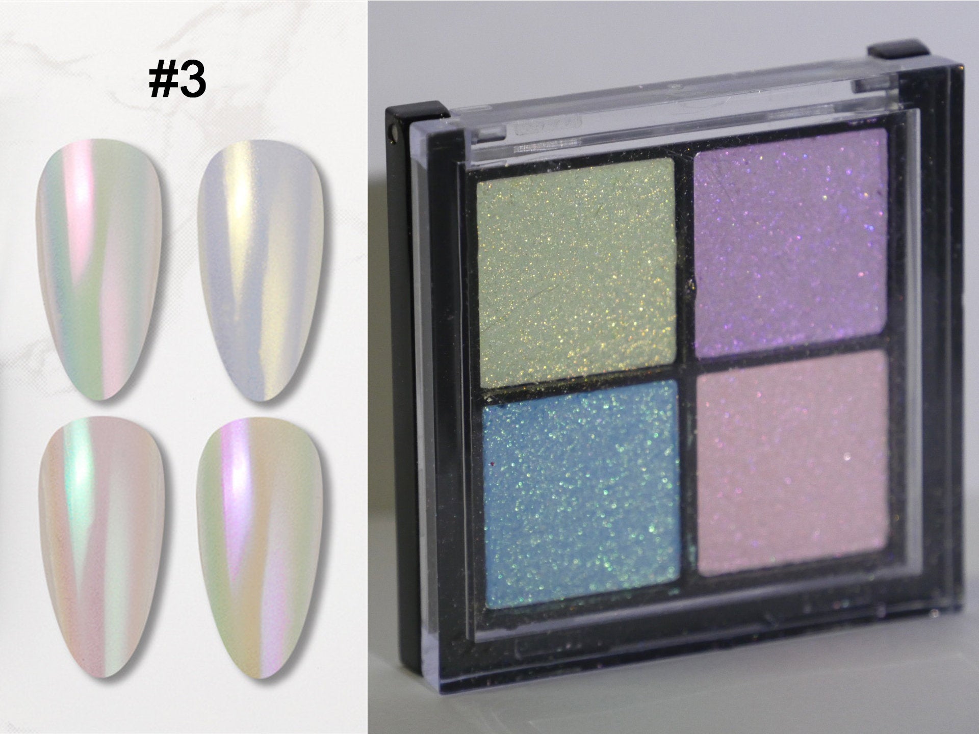 Aurora Pearly Palette Solid Pigment 4 in 1 Polar Lights Pearlescent shimmer  glitter