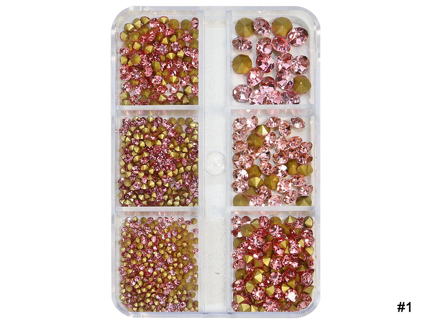 600pcs Pointed Back Rhinestones Nail Decals/ Multi Colors Culet Diamond Crystal Gemstones/ Piled Rhinestones Blingbling Gold back Diamonds