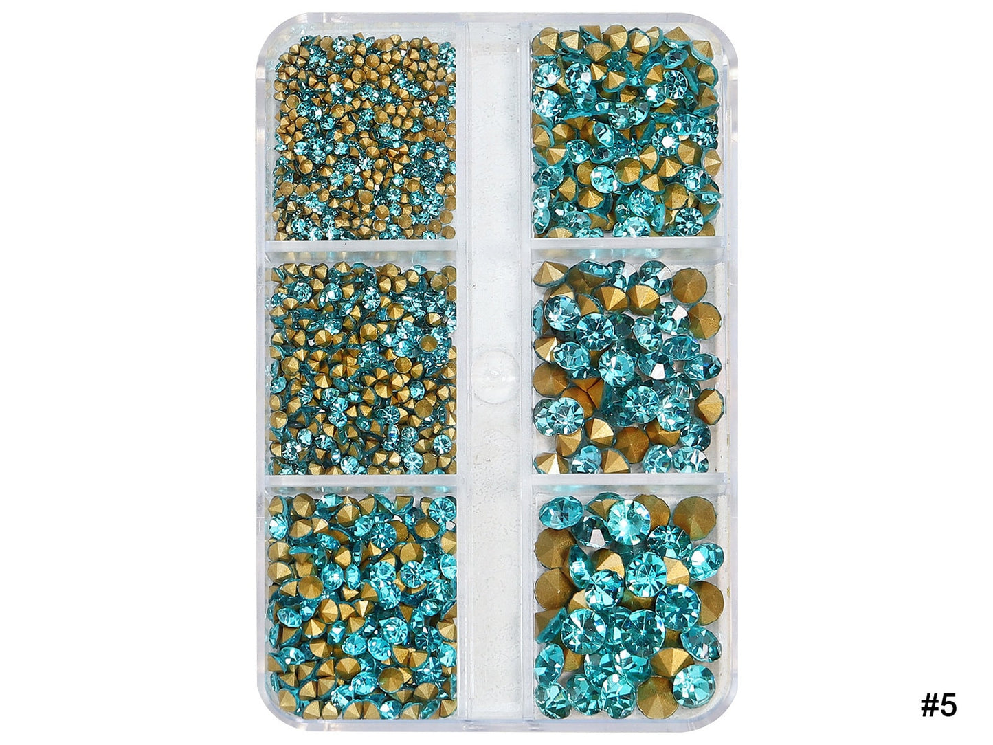 600pcs Pointed Back Rhinestones Nail Decals/ Multi Colors Culet Diamond Crystal Gemstones/ Piled Rhinestones Blingbling Gold back Diamonds