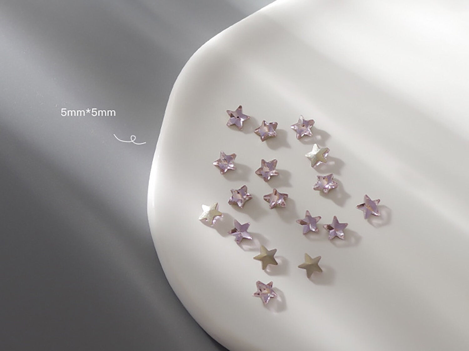5pcs Premium Quality Star Shaped Gemstone/ Five pointed Stars Glass Nail Gemstones/ Super Shine 5mm Mini Manicure Nail UV Gel Nails Jewelry