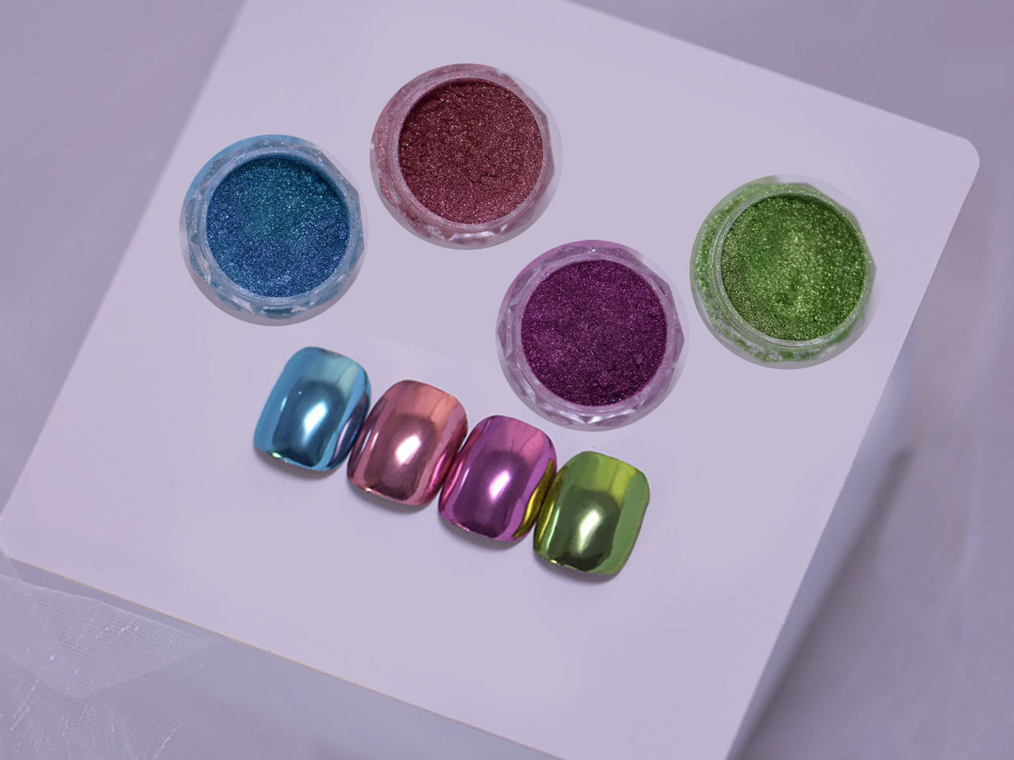 Ultra Fine Metallic Mirrored Chrome Powder/ Pink Green Blue Magic Mirror Chrome Pigment Nail Glitter/ Electric Titanium Nail Pleated powder