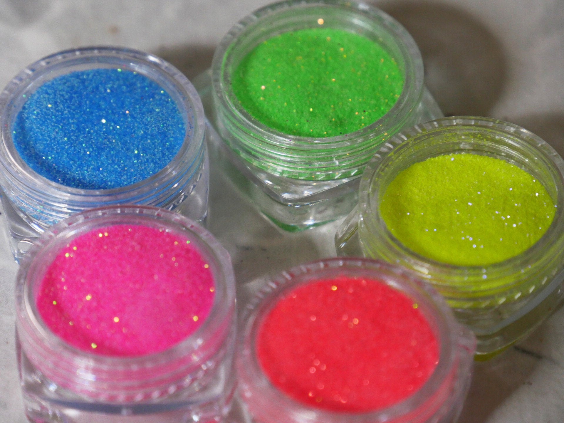 Neon Glow in Dark Sparkle Glitter/ Noctilucent Nail Powder Fluorescent Luminescent Nail Art Pigment/ Glowing Nail Art Glitters Powder