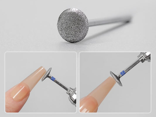 Flat Disc Nail Drill Bit/ Diamond Carbide Electronic Nail Drill Replaceable Bit for Coffin Nails Grinding and Buffing Manicure Supply