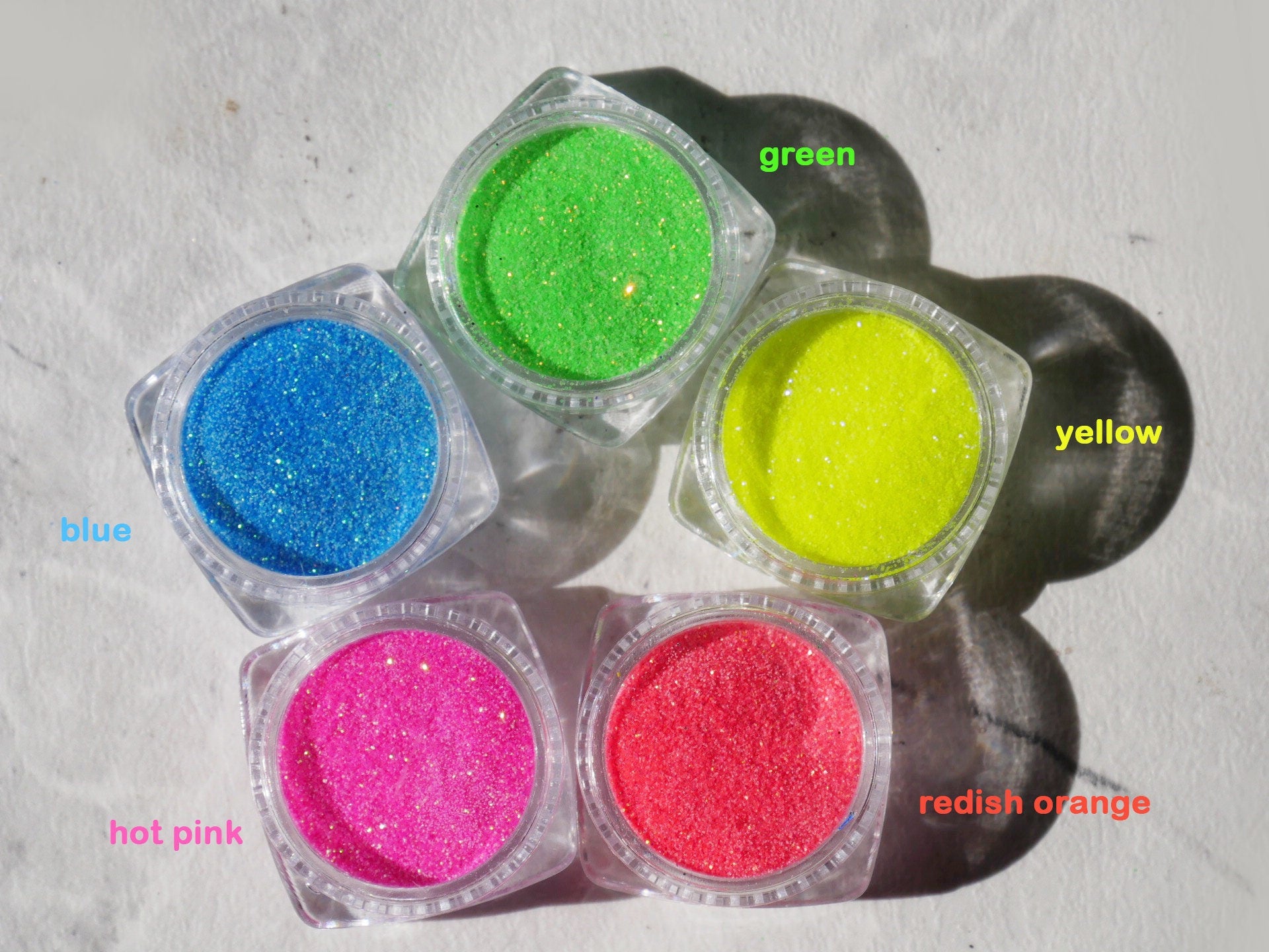 Neon Glow in Dark Sparkle Glitter/ Noctilucent Nail Powder Fluorescent Luminescent Nail Art Pigment/ Glowing Nail Art Glitters Powder