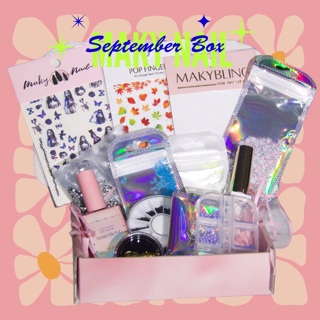 Makynail September Mystery Nail Box Exploring Box for her, Surprise Box for nail lover, Surprising Gift Box Monthly Subscription