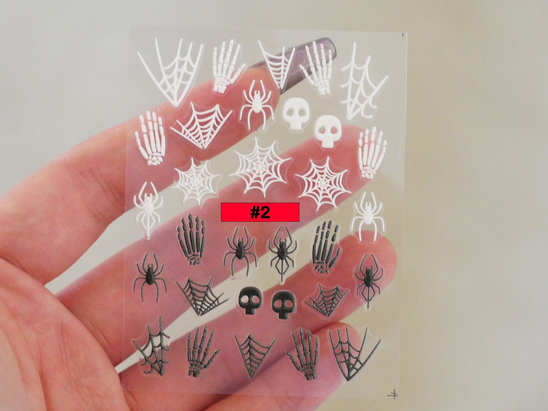 3D Halloween Embossed Spooky Nail Stickers/ Creepy Crawlers Nails Art Sticker/ Spider Eye ball Haunted Manicure Creepy Nails Ghostly Nail
