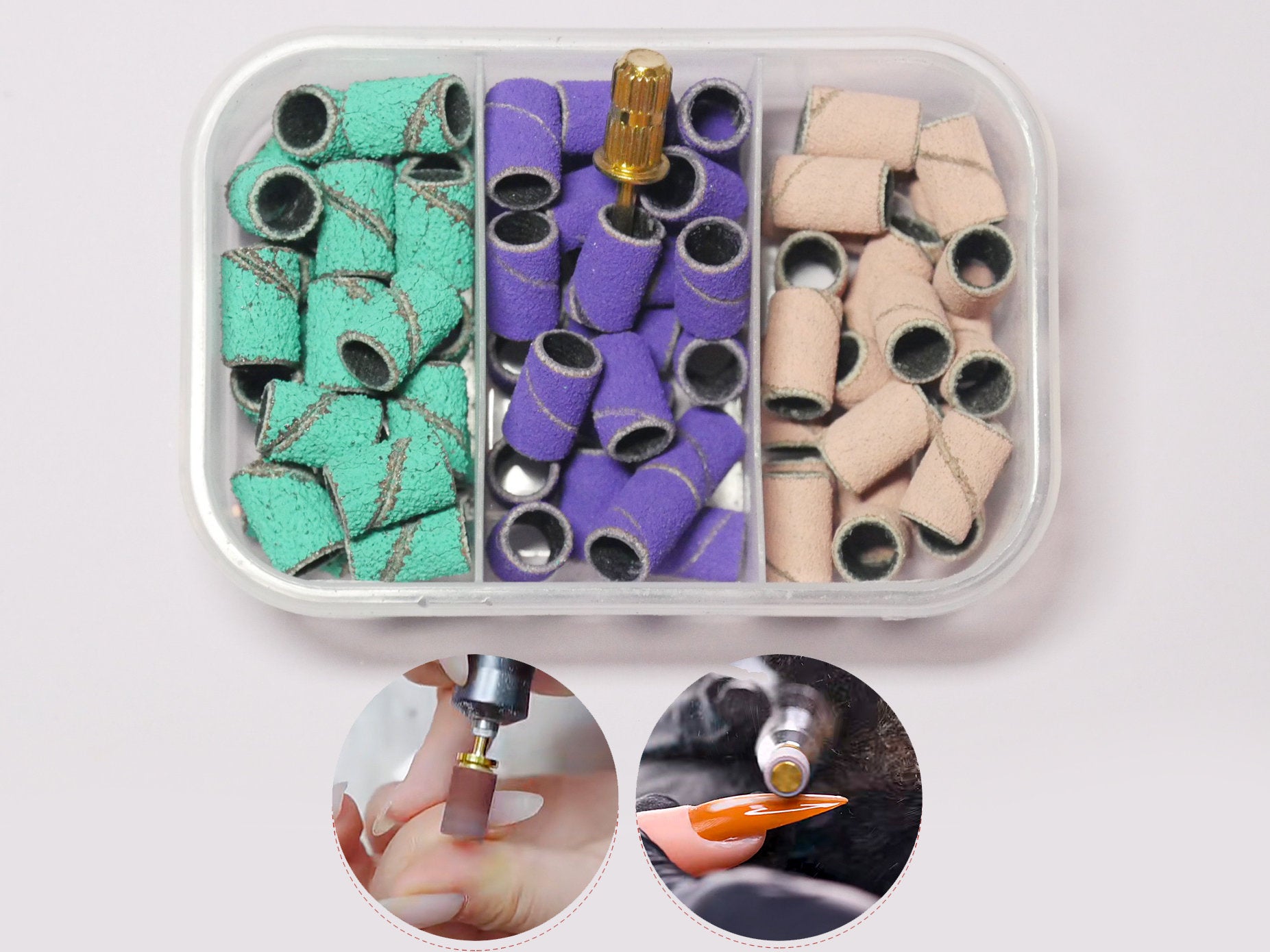 75pcs Nail Sanders Drill Bits Set #80#120#180/ Electric nail Drills E-files Shaping Smoothing Refining Acrylic or Gel nails Manicure Supply