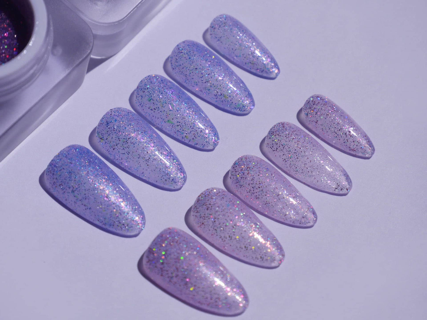 5g Pink Purple Glitter Nail UV Gel/ High Density Sparkle Shimmer Glittery Gel Polish/ Soak off Halo Reflective Manicure Pedicure Supply