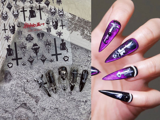 Halloween Demon Nail Art Stickers