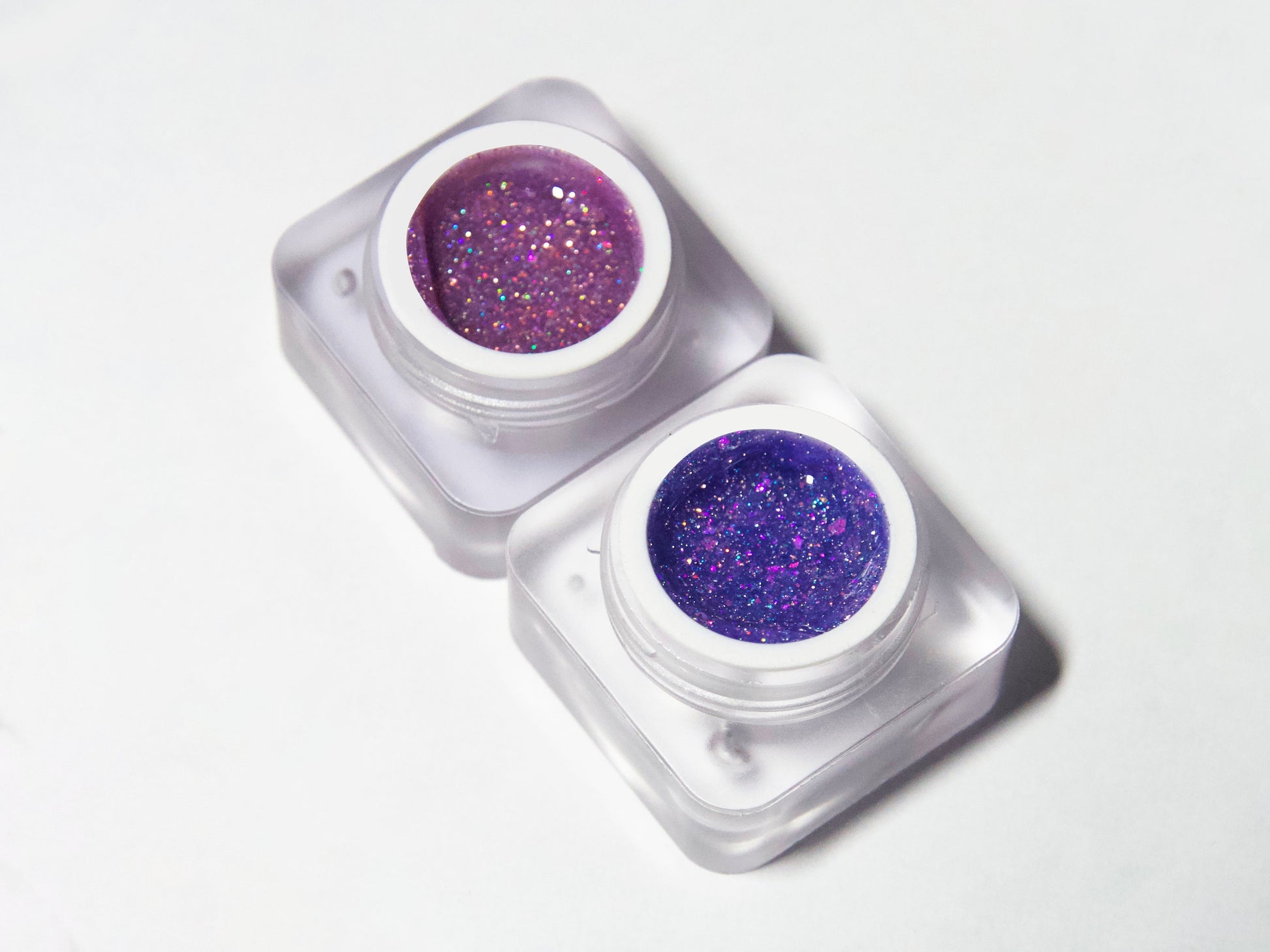 5g Pink Purple Glitter Nail UV Gel/ High Density Sparkle Shimmer Glittery Gel Polish/ Soak off Halo Reflective Manicure Pedicure Supply