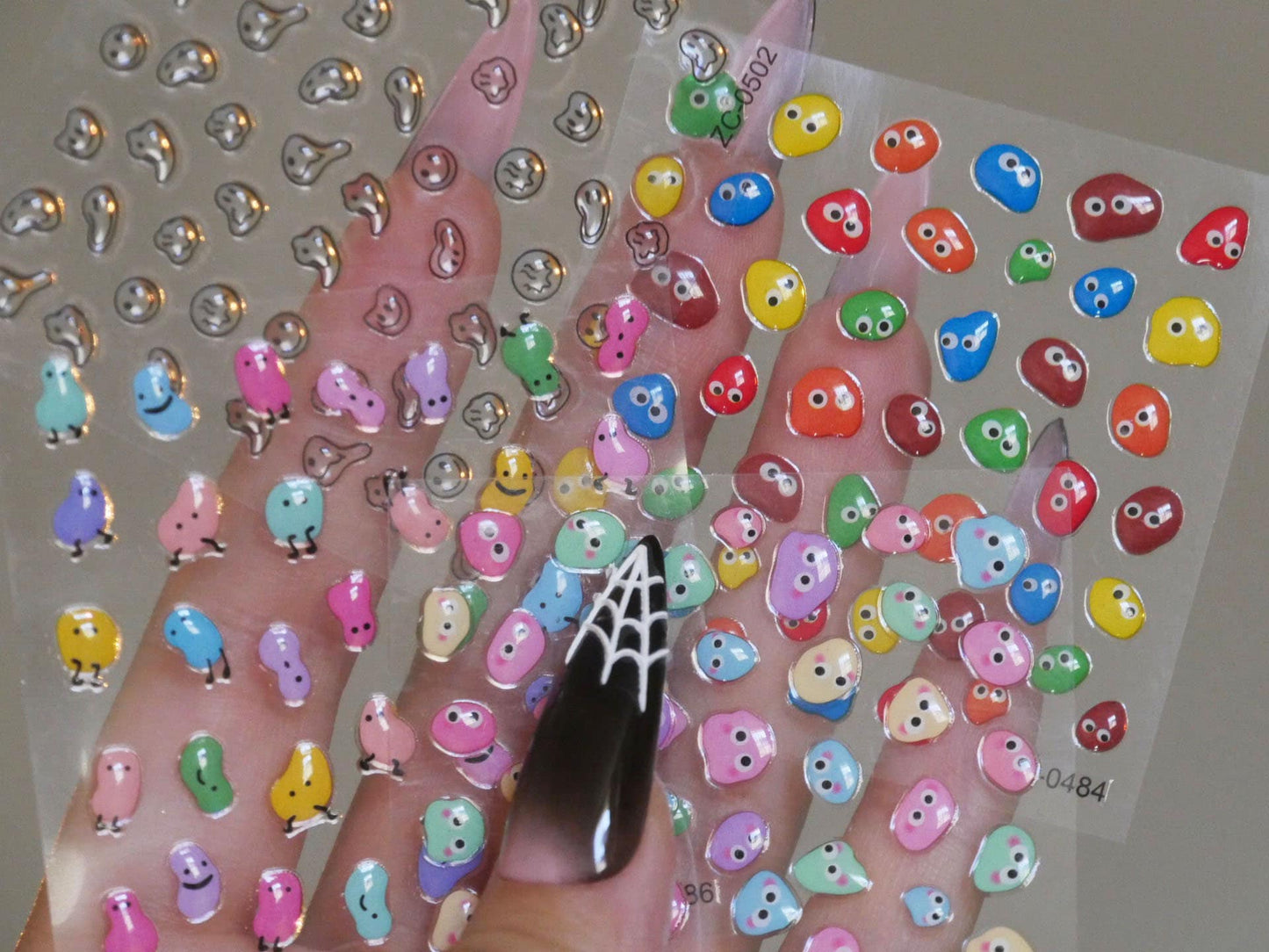 Cute Jelly Beans Candy Nails Sticker