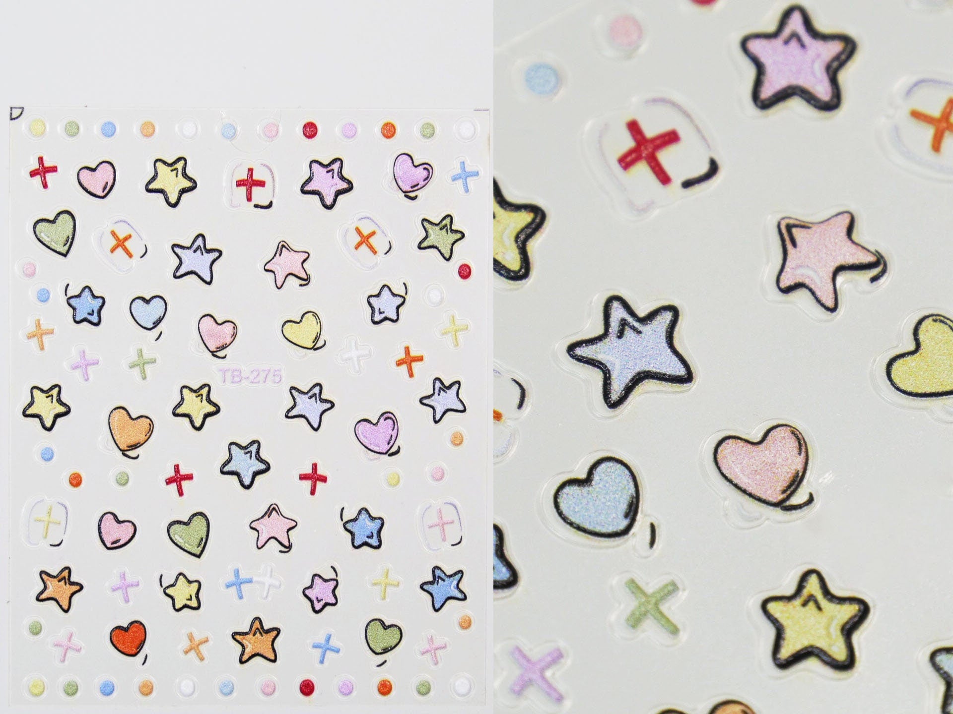 Comic Book Cartoon Nail Trendy Star Heart Stickers/ The Viral Pop Art Manicure Stars Stickers / Vivid peel off sticker for Manicure Pedicure