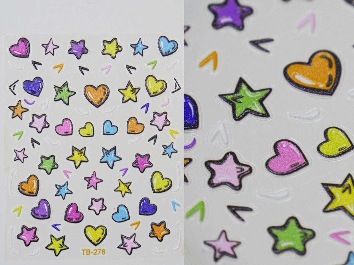 Comic Book Cartoon Nail Trendy Star Heart Stickers/ The Viral Pop Art Manicure Stars Stickers / Vivid peel off sticker for Manicure Pedicure