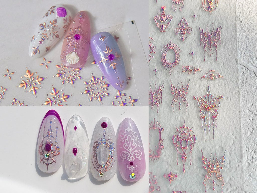 Gilding Butterfly Chandelier Nail sticker