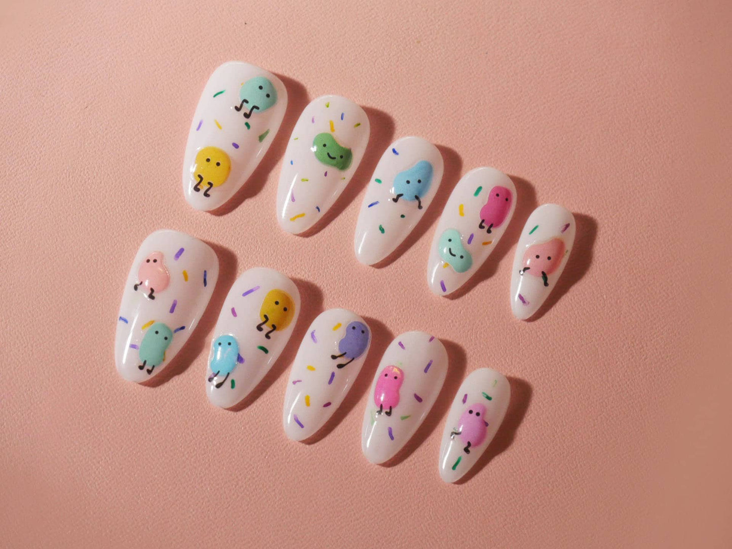 Cute Jelly Beans Candy Nails Sticker