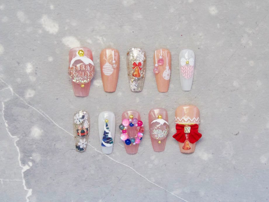 10PCS Multicolour Bow Chanel Nail Charms No.2