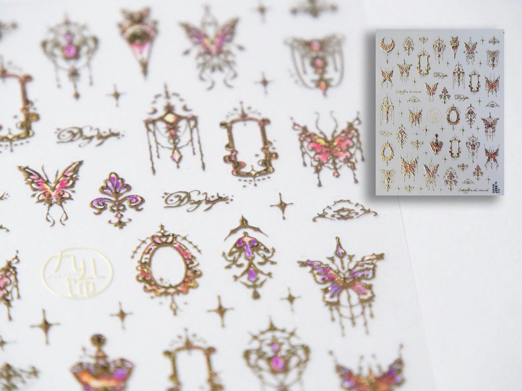 Gilding Butterfly Chandelier Nail sticker