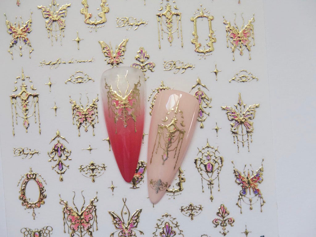 Gilding Butterfly Chandelier Nail sticker