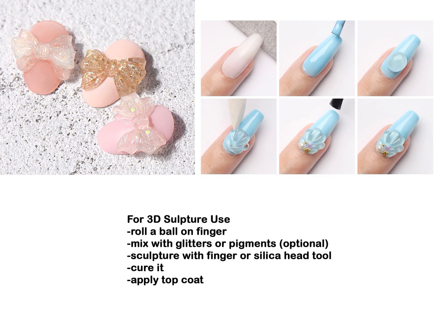 10g Solid Extension 3D Modeling UV Gel/ Quick Building Solid Poly Gel Nail Builder Gels/ Easy Non-Sticky Sculpture Gel Manicure Supply