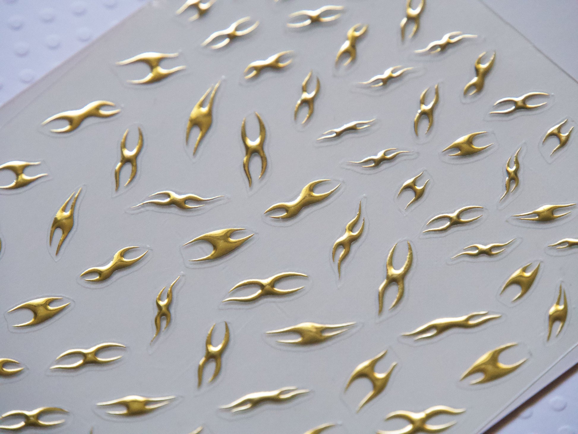 3D Spiritual Epoxy Resin Nail Sticker/ Mindful Nail art gold