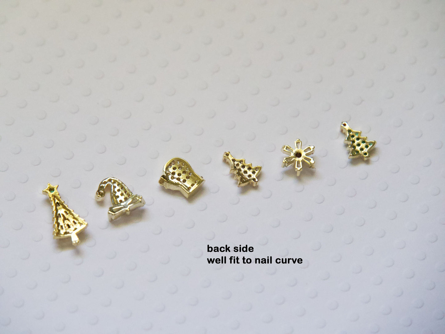 14k Gold Plated Christmas Tree Nail Decal/ Merry Christmas Festive Delight Zircon Nails Ornaments Jewelry/ Glove Snow Hat Trees Manicure