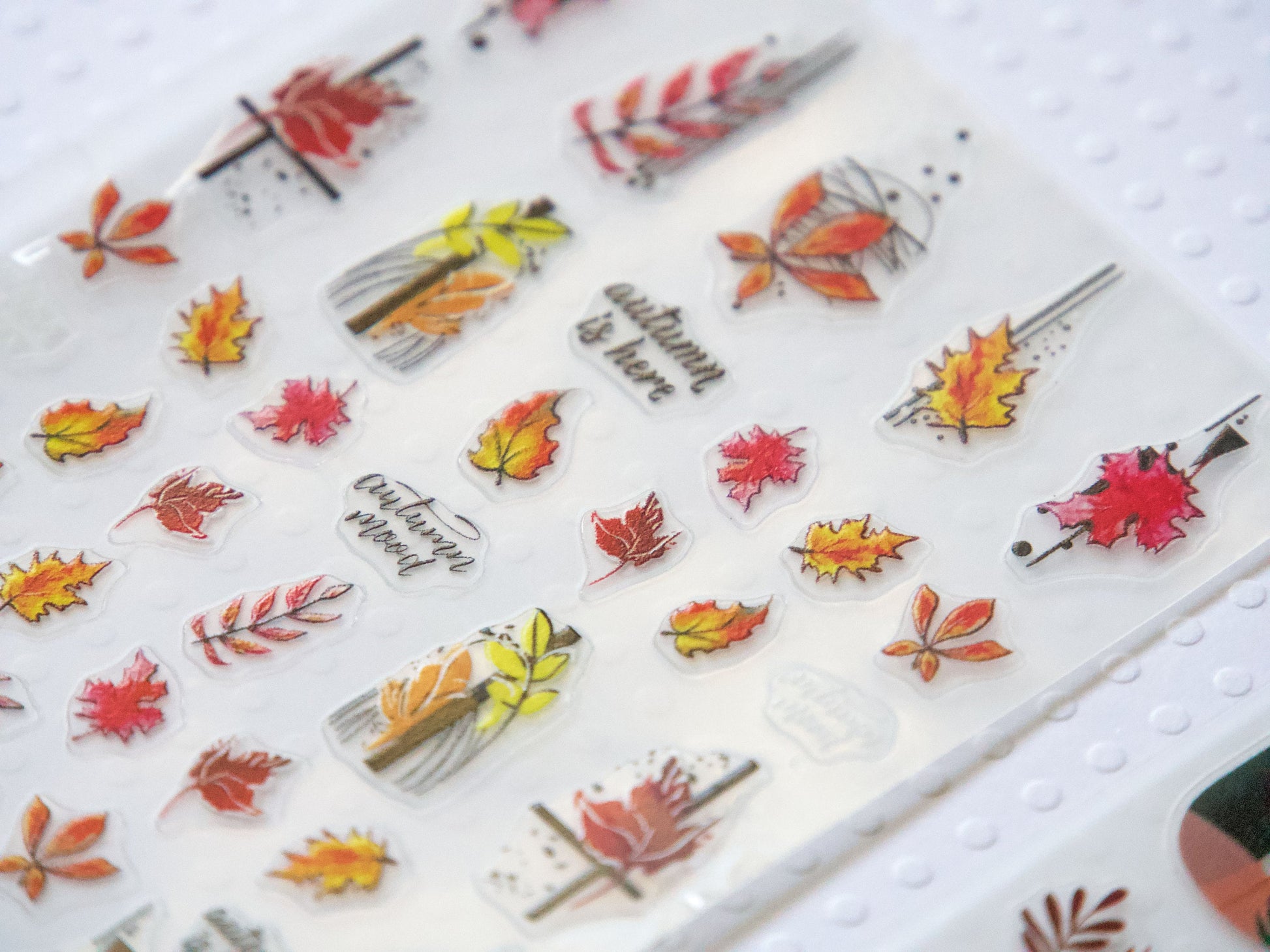 Winter Fall Maple Leaf Nail Sticker/ Red-Yellow Radiance Falling Leaves Nature's Palette Nails Decal/ Autumn Bliss Manicure