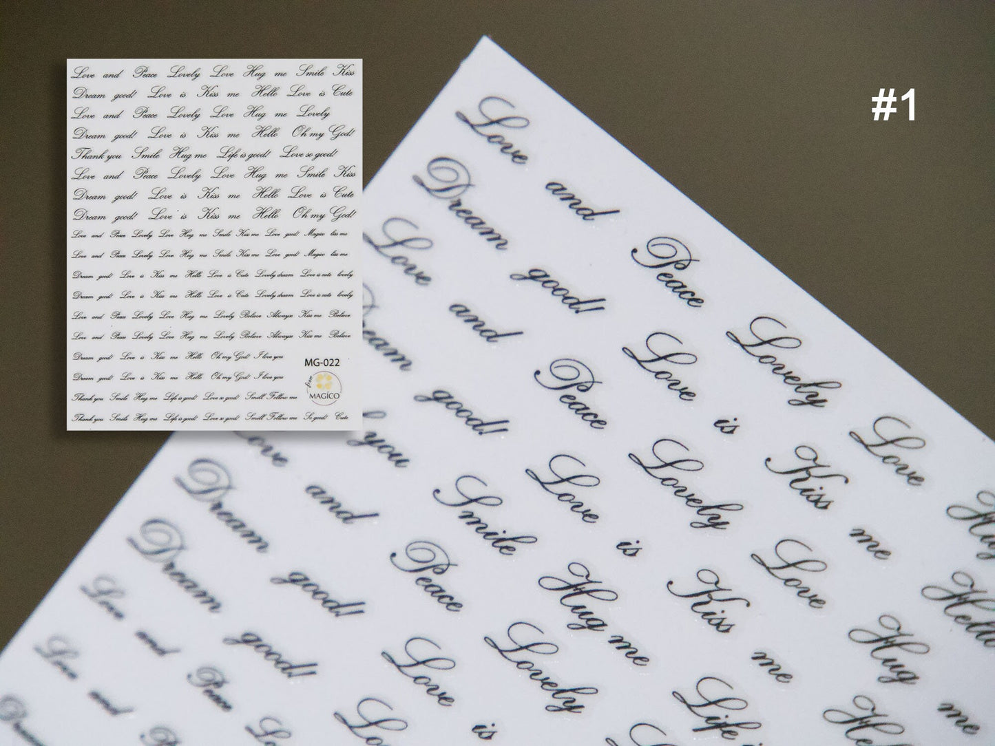 Artistic Writing Theme nail sticker