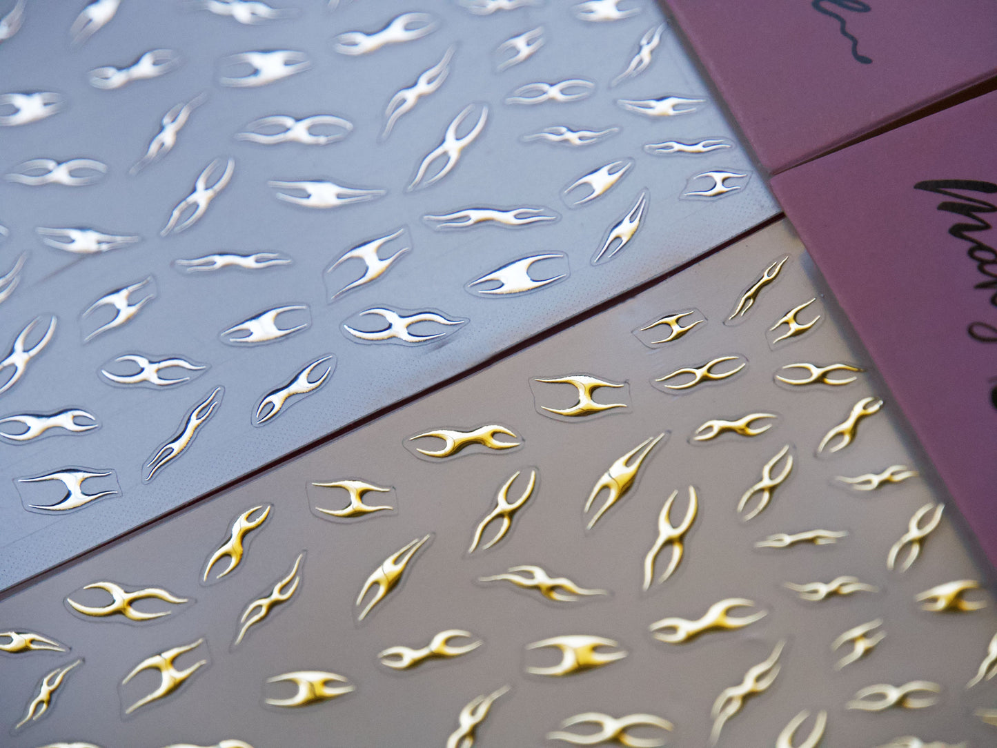 Mechanic Gilding Modern Edge Nail sticker/ Silver Gold Cyber Elegance Minimalist Futurism Stickers for Nail Art/ y2k Cool Girl Nail