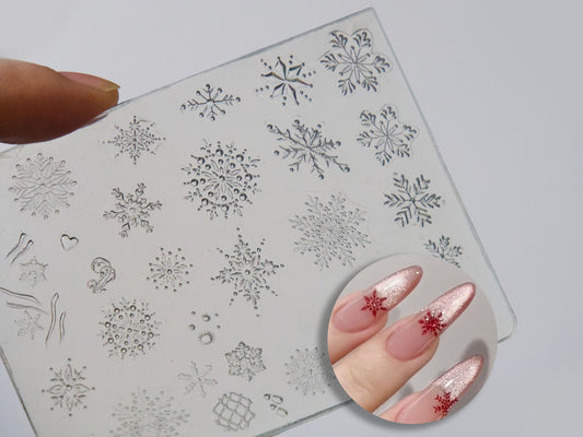 Winter Snow Flake Silica Mould for Nail Art DIY Decal Design/ Silicon 3D Snow Template Gel polish Mold Manicure supply
